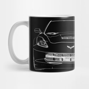 Chevrolet Corvette Z06 2015 Sketch White Mug